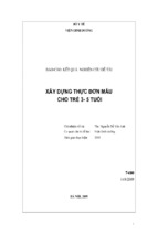 Xây dựng thực đơn mẫu cho trẻ 3 5 tuổi