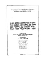 Khảo sát nghề truyền thống tỉnh bà rịa   vũng tàu, đề xuất giải pháp và dự án khôi phục, phát triển phục vụ cnh, hđh