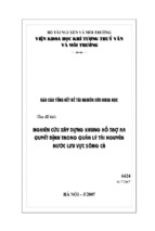 Nghiên cứu xây dựng khung hỗ trợ ra quyết định trong quản lý tài nguyên nước lưu vực sông cả