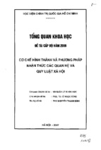 Cơ chế hình thành và phương pháp nhận thức các quan hệ và quy luật xã hội