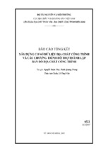 Xây dựng cơ sở dữ liệu địa chất công trình và các chương trình hỗ trợ thành lập bản đồ địa chất công trình