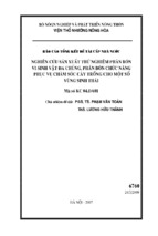 Nghiên cứu sản xuất thử nghiệm phân bón vi sinh vật đa chủng, chức năng phục vụ chăm sóc cây trồng cho một số vùng sinh thái