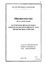 Thu hút đầu tư trực tiếp của các công ty xuyên quốc gia (tncs) để phát triển kinh tế   xã hội việt nam. thực trạng và triển vọng