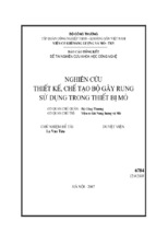 Nghiên cứu thiết kế chế tạo bộ gây rung sử dụng trong thiết bị mỏ