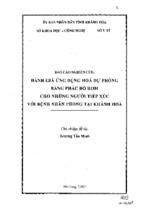 đánh giá ứng dụng hoá dự phòng bằng phác đồ rom cho những người tiếp xúc với bệnh nhân phong tại khánh hoà