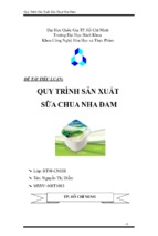 Quy trình sản xuất sữa chua nha đam