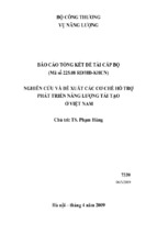 Nghiên cứu và đề xuất các cơ chế hỗ trợ phát triển năng lượng tái tạo ở việt nam