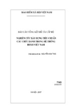 Nghiên cứu xây dựng tiêu chuẩn các chức danh trong hệ thống bảo hiểm xã hội việt nam