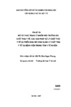 Mô tả thực trạng ô nhiễm môi trường do chất thải y tế, các biện pháp xử lý chất thải y tế và triển khai mô hình quản lý chất thải y tế tại bệnh viện trung tâm y tế huyện