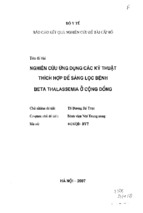 Nghiên cứu ứng dụng các kỹ thuật tách hợp để sàng lọc bệnh beta thalassemia ở cộng đồng