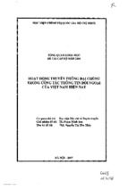 Hoạt động truyền thông đại chúng trong công tác thông tin đối ngoại của việt nam hiện nay