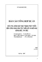 điều tra đánh giá thực trạng phát triển bền vững vùng dân tộc thiểu số và miền núi đông bắc, tây bắc