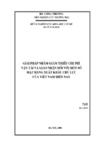 Giải pháp nhằm giải thiểu chi phí vận tải và giao nhận đối với một số mặt hàng xuất khẩu chủ lực của việt nam hiện nay