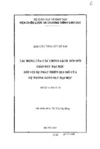 Tác động của các chính sách đổi mới giáo dục đại học đối với sự phát triển qui mô của hệ thống giáo dục đại học