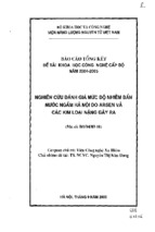 Nghiên cứu đánh giá mức độ nhiễm bẩn nước ngầm hà nội do arsen và các kim loại nặng gây ra