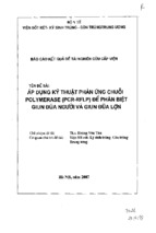 áp dụng kỹ thuật phản ứng chuỗi polymerase (pcr rflp) để phân biệt giun đũa người và giun đũa lợn