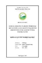 đánh giá ảnh hưởng của độ dốc tới bệnh hại keo tai tượng (acacia mangium willd) do nấm ceratocystis gây ra tại huyện võ nhai tỉnh thái nguyên