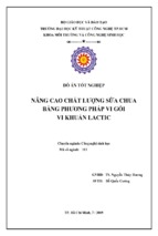 Nâng cao chất lượng sữa chua bằng phương pháp vi gói vi khuẩn lactic