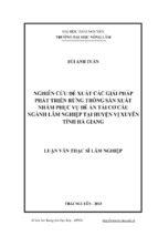 Nghiên cứu đề xuất các giải pháp phát triển rừng trồng sản xuất nhằm phục vụ đề án tái cơ cấu ngành lâm nghiệp tại huyện vị xuyên tỉnh hà giang