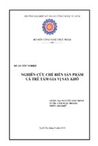 Nghiên cứu chế biến sản phẩm cá trê tẩm gia vị sấy khô