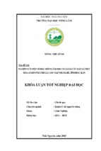 Nghiên cứu một số đặc điểm lâm học của loài bảy lá một hoa (paris polyphylla sm) tại vqg ba bể tỉnh bắc kạn