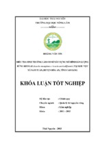 điều tra sinh trưởng làm cơ sở xây dựng mô hình sản lượng rừng keo lai (acacia mangium x acacia auriculiformis) tại xã nam tuấn huyện hòa an tỉnh cao bằng