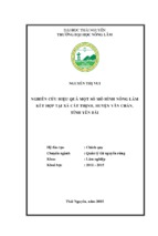 Nghiên cứu hiệu quả một số mô hình nông lâm kết hợp tại xã cát thịnh huyện văn chấn tỉnh yên bái