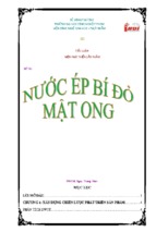 Nghiên cứu sản xuất và phát triển sản phẩm nước ép bí đỏ có bổ sung mật ong 