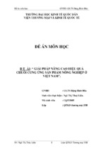 Giải pháp nâng cao hiệu quả chuỗi cung ứng sản phẩm nông nghiệp ở việt nam