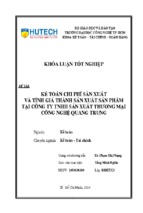 Kế toán chi phí sản xuất và tính giá thành sản xuất sản phẩm tại công ty tnhh sản xuất thương mại công nghệ quang trung