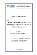 Kế toán donh thu, chi phí và xác định kết quả kinh doanh tại công ty tnhh đắc hưng gia lai