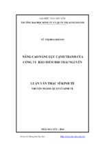 Nâng cao năng lực cạnh tranh của công ty bảo hiểm bsh thái nguyên