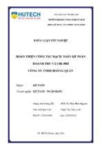 Hoàn thiện công tác hạch toán kế toán doanh thu và chi phí công ty luật tnhh hoàng quân