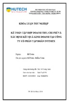 Kế toán tập hợp doanh thu, chi phí và xác dịnh kết quả kinh doanh tại công ty cổ phần tập đoàn intimex