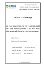 Kế toán doanh thu, chi phí và xác định kết quả kinh doanh tại công ty cổ phần nông lầm nghiệp và xây dưng công trình gia lai