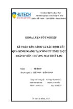 Kế toán bán hàng và xác đinh kết quả kinh doanh tại công ty tnhh một thành viên thương mại thủy lộc