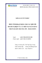 Phân tích hoạt động cho vay đối với doanh nghiệp vừa và nhỏ tại ngân hàng tmcp sài gòn thương tín pgd etown