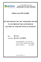 Kế toán doanh thu, thu nhập khác, chi phí và xác định kết quả kinh doanh tại công ty tnhh mtv dvdl & tm thế kỷ