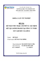 Kế toán thu nhập, chi phí và xác định kết quả kinh doanh tại công ty tnhh mtv khí đốt gia đình