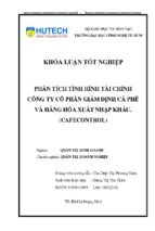 Phân tích tình hình tài chính công ty cổ phần giám định cà phê và hàng hóa xuất nhập khẩu (cafecontrol)