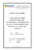 Thực trạng quy trình kiểm toán khoản mục tài sản cố định và chi phí khấu hao tại công ty trách nhiệm hữu hạn kiểm toán tư vấn đất việt (vibiland)