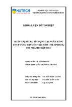 Quản trị rủi ro tín dụng tại ngân hàng tmcp công thương việt nam (vietinbank) chi nhánh châu đốc