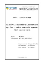 Kế toán xác định kết quả kinh doanh tại công ty trách nhiệm hữu hạn giao nhận năm sao vàng