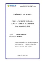 Chiến lược phát triển của công ty cổ phần ba cây chổi giai đoạn 2015   2020