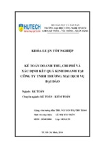 Kế toán doanh thu, chi phí và xác định kết quả kinh doanh tại công ty tnhh thương mại và dịch vụ đại đảo