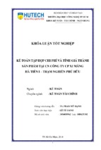 Kế toán tập hợp chi phí và tính giá thành sản phẩm tại cn công ty cp xi măng hà tiên 1   trạm nghiên cứu phú hữu