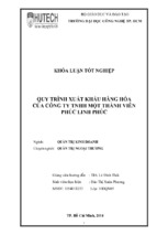 Quy trình xuất khẩu hàng hóa hóa của công ty tnhh một thành viên phúc linh phúc