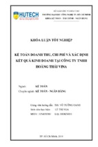 Kế toán doanh thu, chi phí và xác định kết quả kinh doanh tại công ty tnhh hoàng thái vina