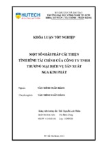 Một số giải pháp cải thiện tình hình tài chính của công ty tnhh thương mại dịch vụ sản xuất nga kim phát