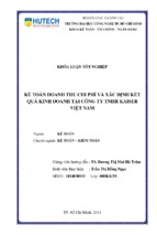 Kế toán doanh thu, chi phí và xác định kết quả kinh doanh tại công ty tnhh kaiser việt nam